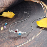 Rhodium Plated Birthstone Bracelet
