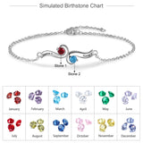 Rhodium Plated Birthstone Bracelet