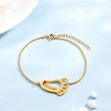 Rhodium Plated Baby Feet Bracelet