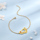 Rhodium Plated Baby Feet Bracelet