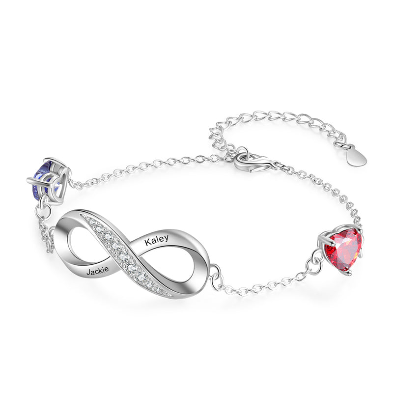Personalized Birthtsone Infinity Bracelet