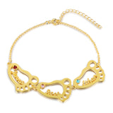 Rhodium Plated Baby Feet Bracelet