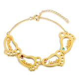 Rhodium Plated Baby Feet Bracelet