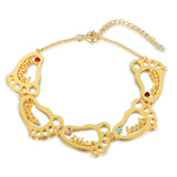 Rhodium Plated Baby Feet Bracelet