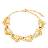 Rhodium Plated Baby Feet Bracelet