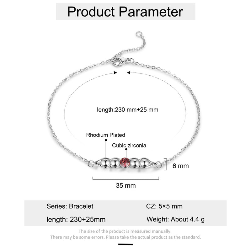 Rhodium Plated Birthstone Bracelet