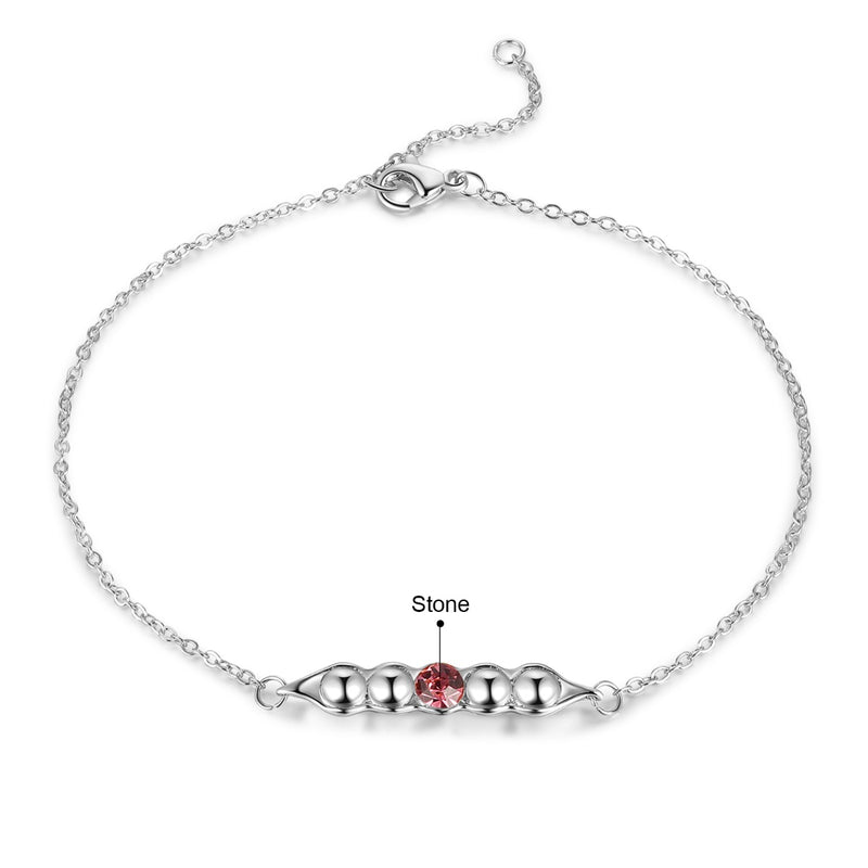 Rhodium Plated Birthstone Bracelet