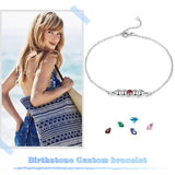 Rhodium Plated Birthstone Bracelet