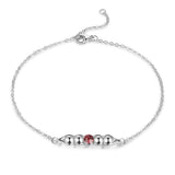 Rhodium Plated Birthstone Bracelet