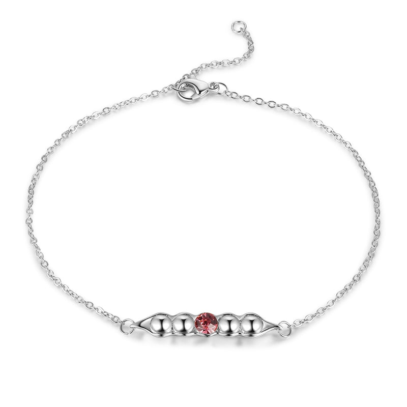 Rhodium Plated Birthstone Bracelet