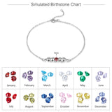 Rhodium Plated Birthstone Bracelet