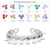 Birthstone Rhodium Plated Birthstone Bangle Bracelet