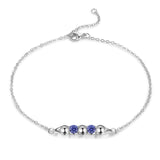Rhodium Plated Birthstone Bracelet