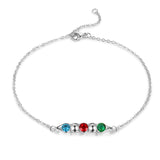 Rhodium Plated Birthstone Bracelet