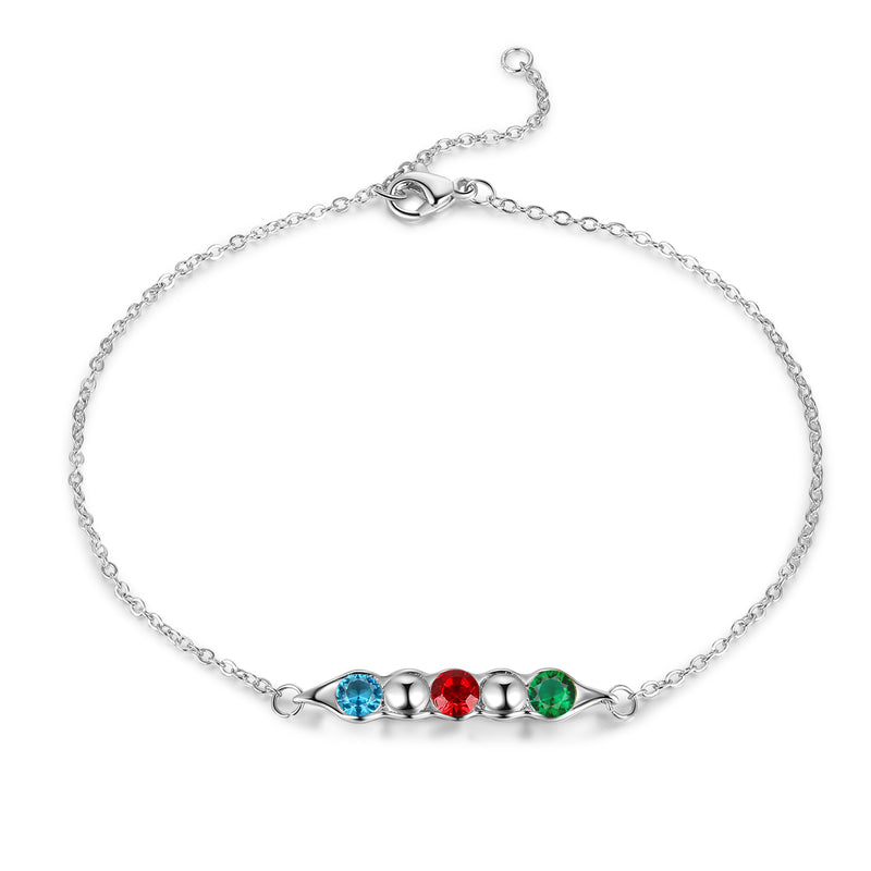 Rhodium Plated Birthstone Bracelet