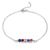 Rhodium Plated Birthstone Bracelet
