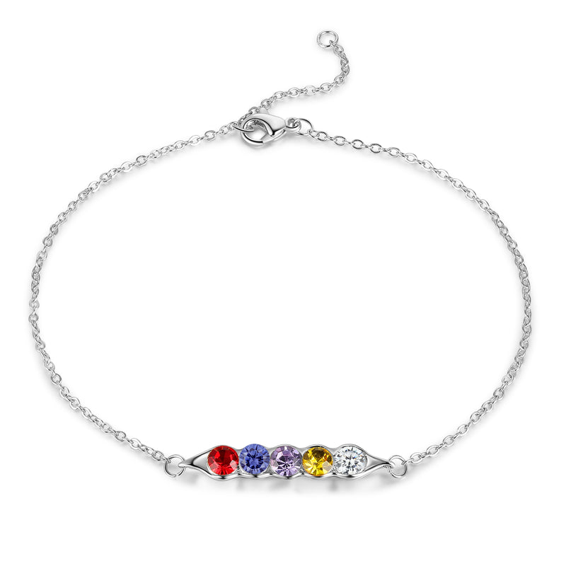 Rhodium Plated Birthstone Bracelet