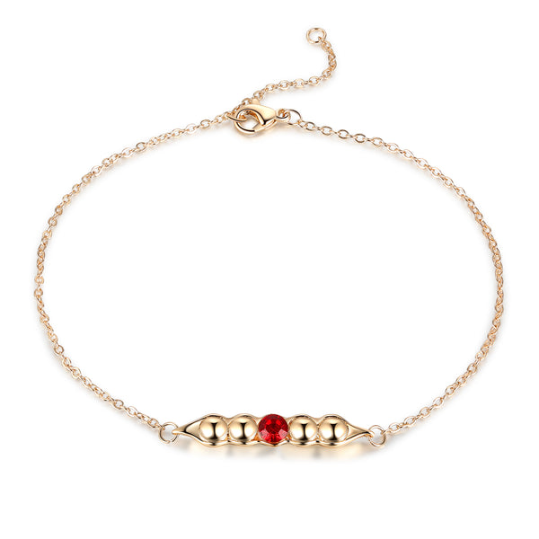 Rhodium Plated Birthstone Bracelet