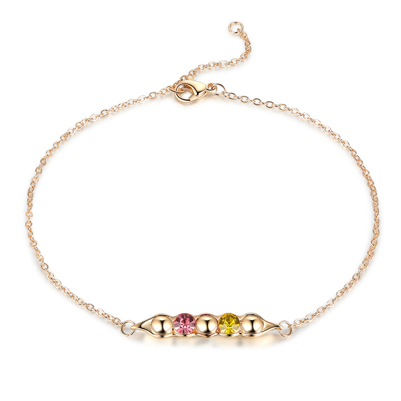 Rhodium Plated Birthstone Bracelet
