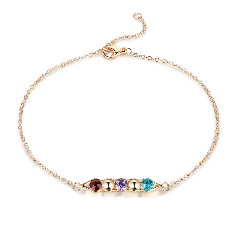 Rhodium Plated Birthstone Bracelet
