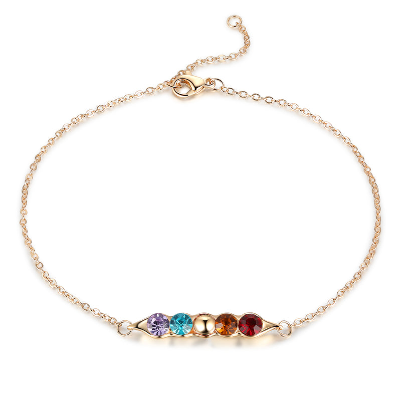 Rhodium Plated Birthstone Bracelet