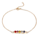 Rhodium Plated Birthstone Bracelet