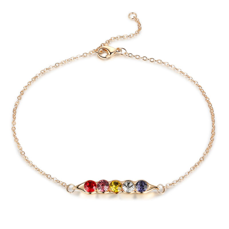 Rhodium Plated Birthstone Bracelet