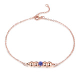 Rhodium Plated Birthstone Bracelet