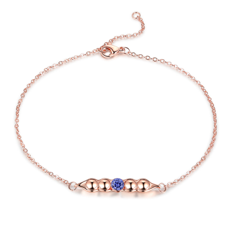 Rhodium Plated Birthstone Bracelet