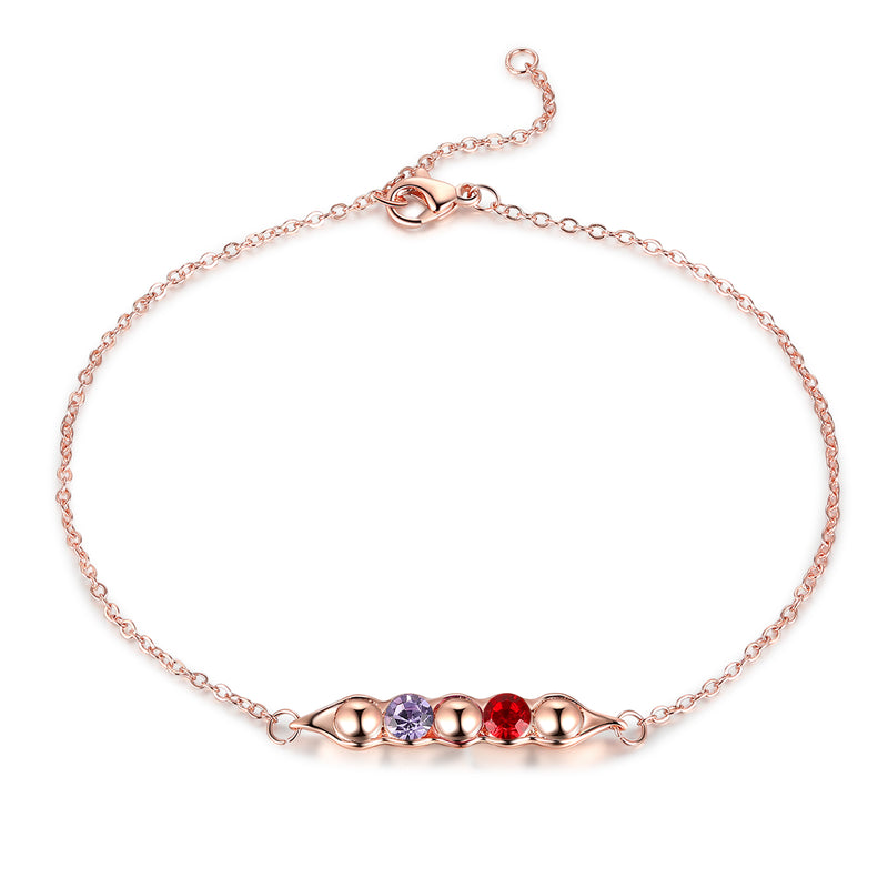 Rhodium Plated Birthstone Bracelet
