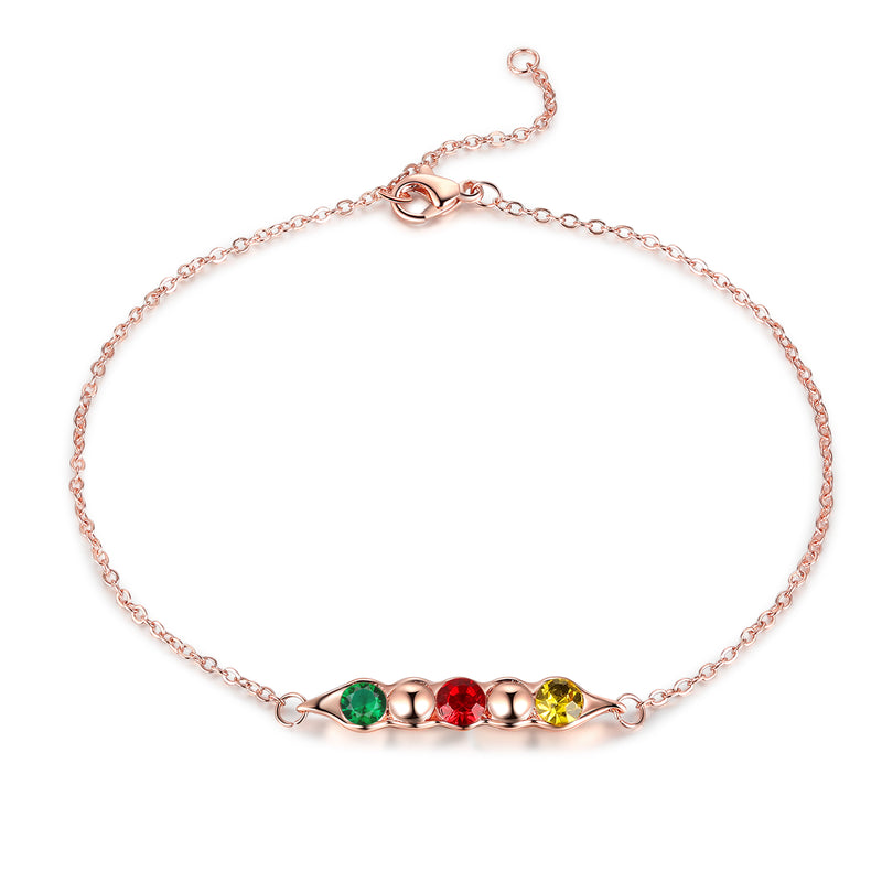 Rhodium Plated Birthstone Bracelet