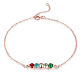 Rhodium Plated Birthstone Bracelet