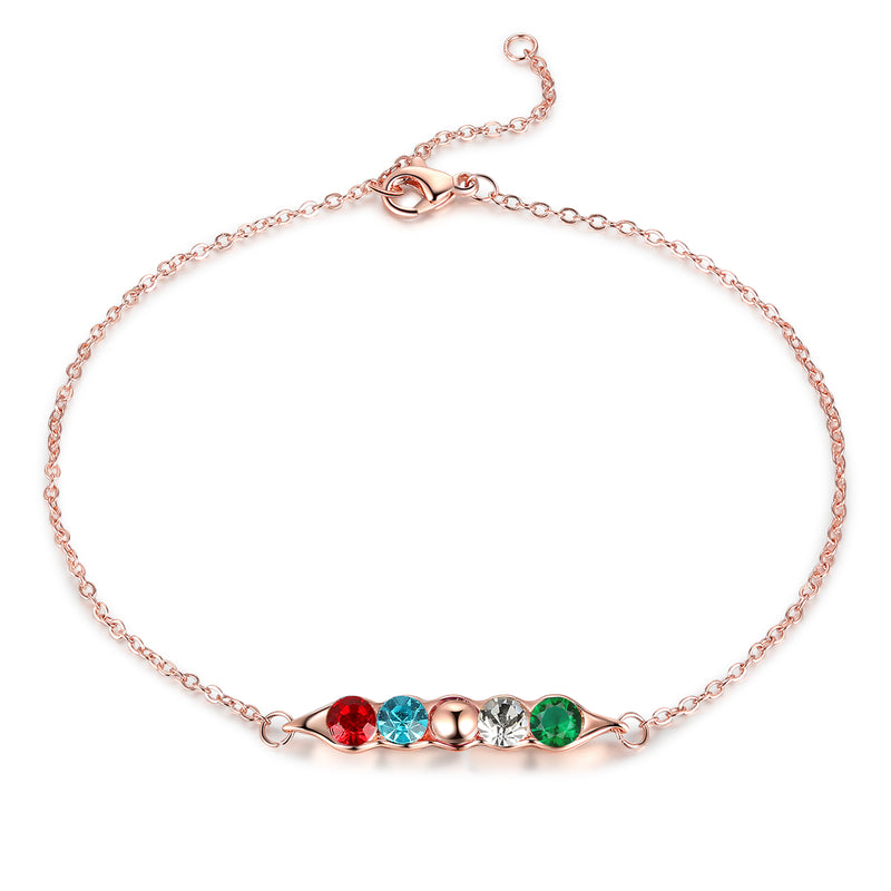 Rhodium Plated Birthstone Bracelet