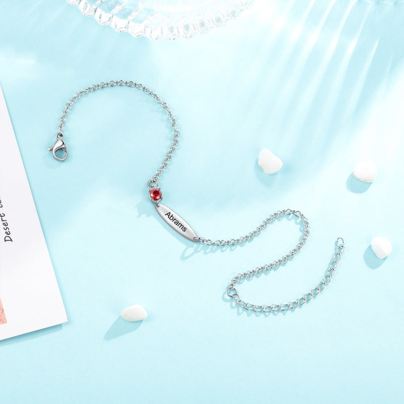Rhodium Plated Birthtsone Bracelet