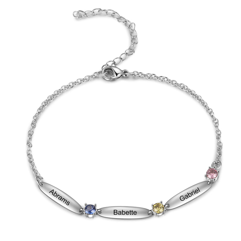 Rhodium Plated Birthtsone Bracelet