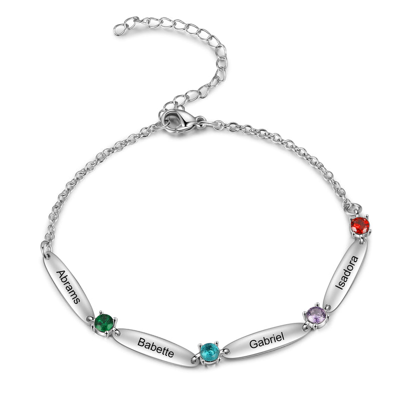 Rhodium Plated Birthtsone Bracelet