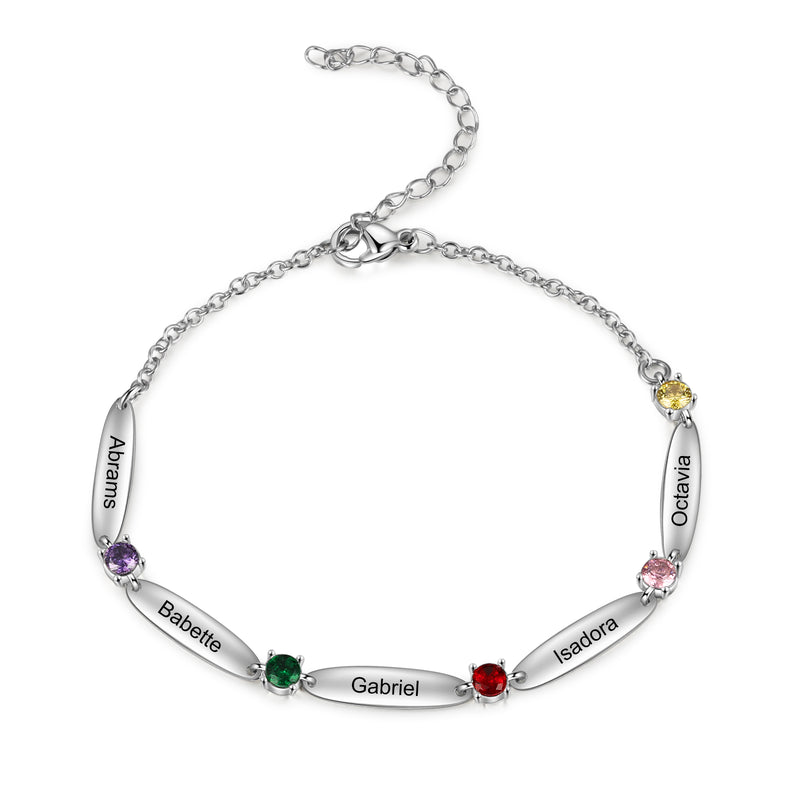Rhodium Plated Birthtsone Bracelet