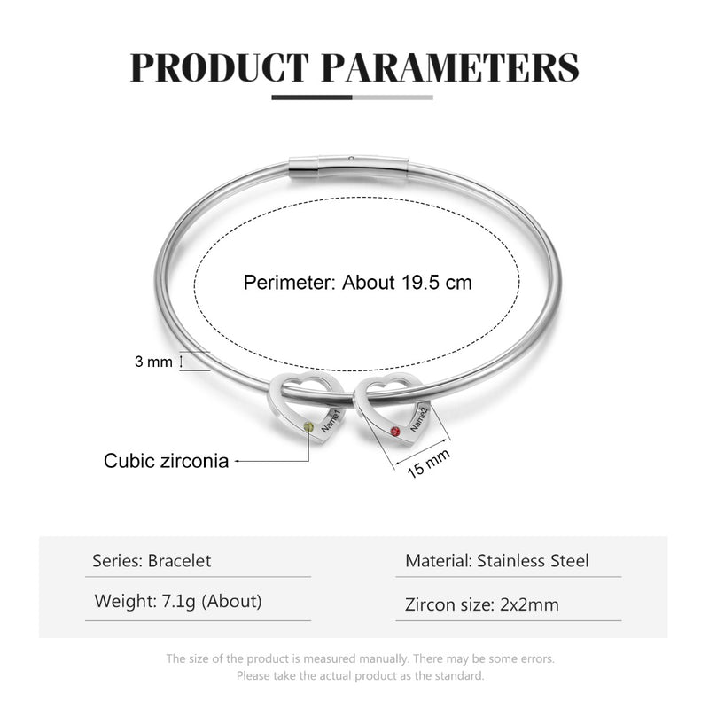 Engraved Stainless Steel Bangle Bracelet