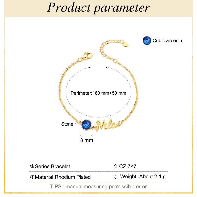 Birthstone Name Bracelet