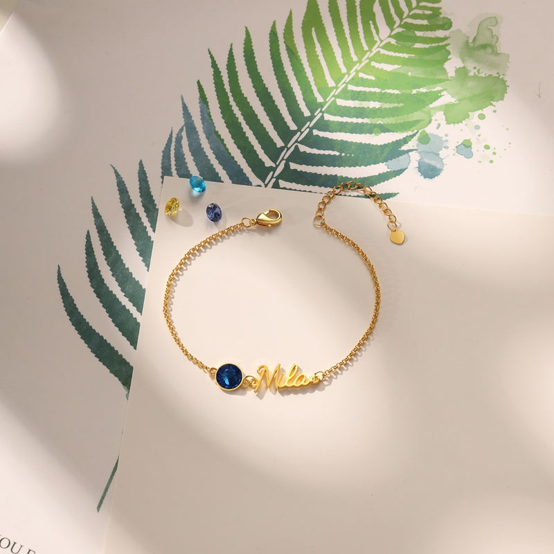 Birthstone Name Bracelet