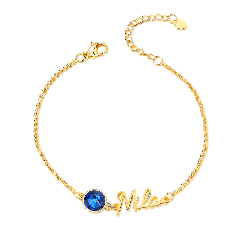 Birthstone Name Bracelet