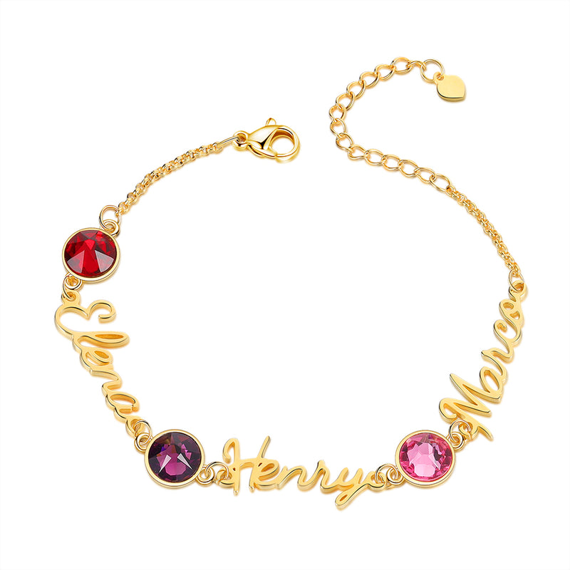 Birthstone Name Bracelet