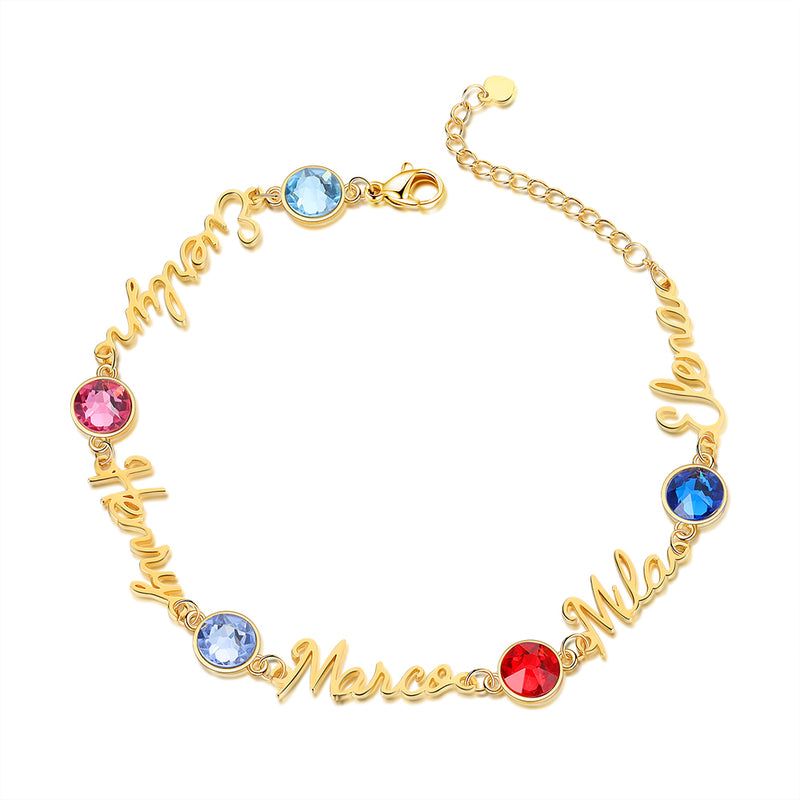 Birthstone Name Bracelet