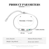 Birthstone Rhodium Plated Bracelet