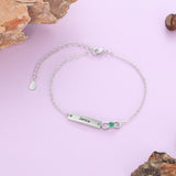 Birthstone Rhodium Plated Bracelet