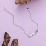 Birthstone Rhodium Plated Bracelet