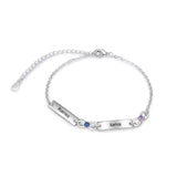 Birthstone Rhodium Plated Bracelet