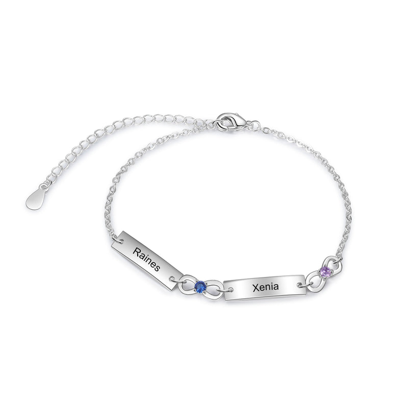 Birthstone Rhodium Plated Bracelet
