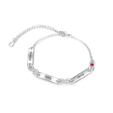 Birthstone Rhodium Plated Bracelet