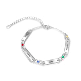Birthstone Rhodium Plated Bracelet